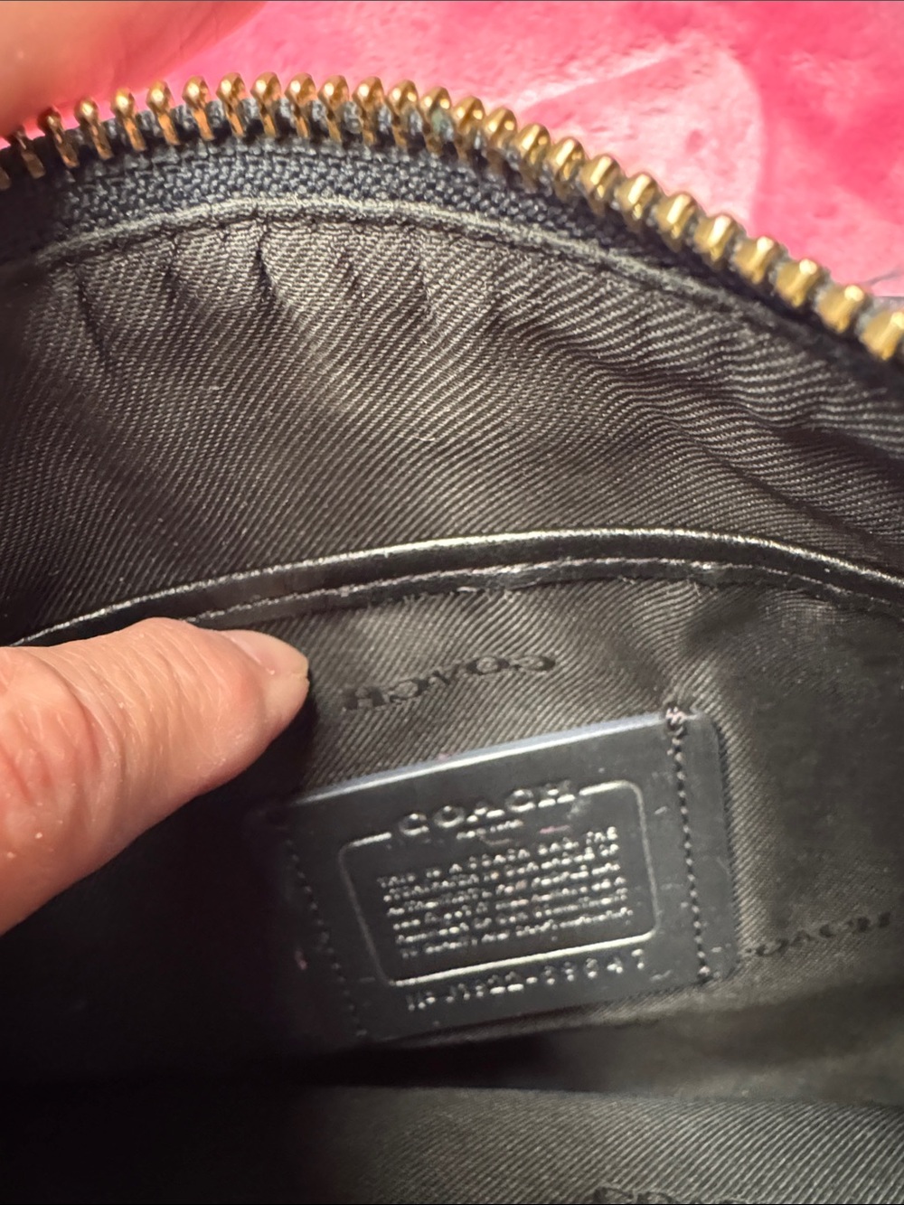 Coach Canvas Stripe Navy Pebbled Leather Crossbody Satchel — J1922‑69647 - Picture 6 of 13